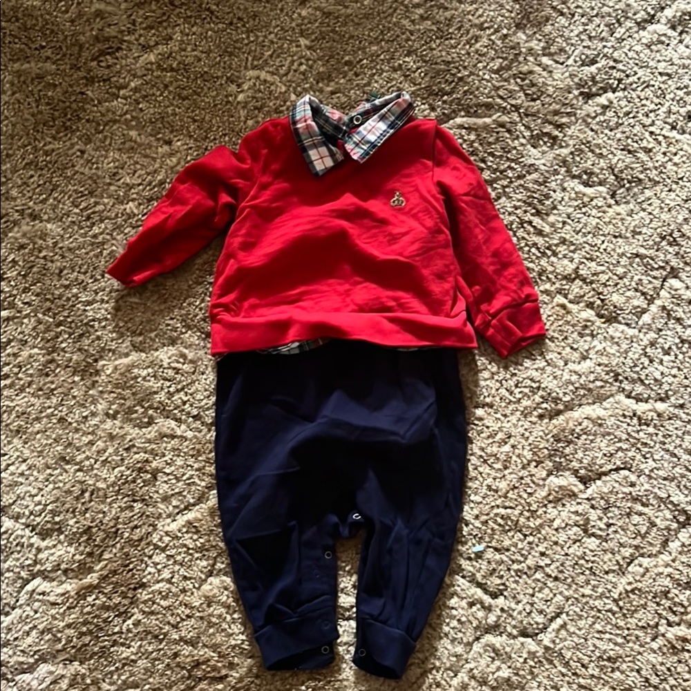 GAP Red and Navy Kids One Piece Bodysuit